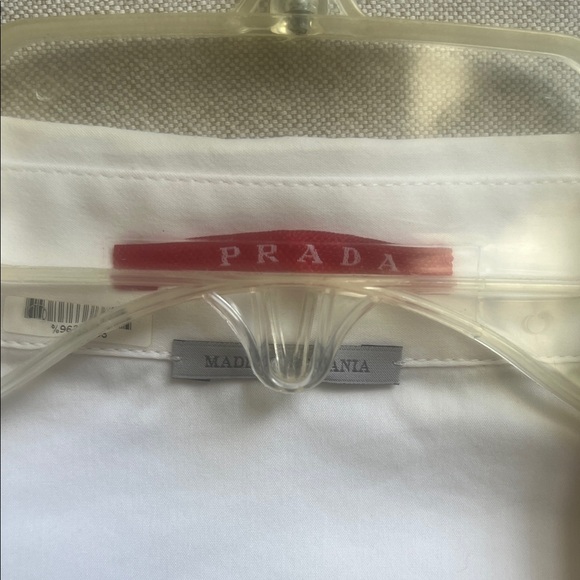 Prada White Shirt with Textured Detail - Picture 5 of 7